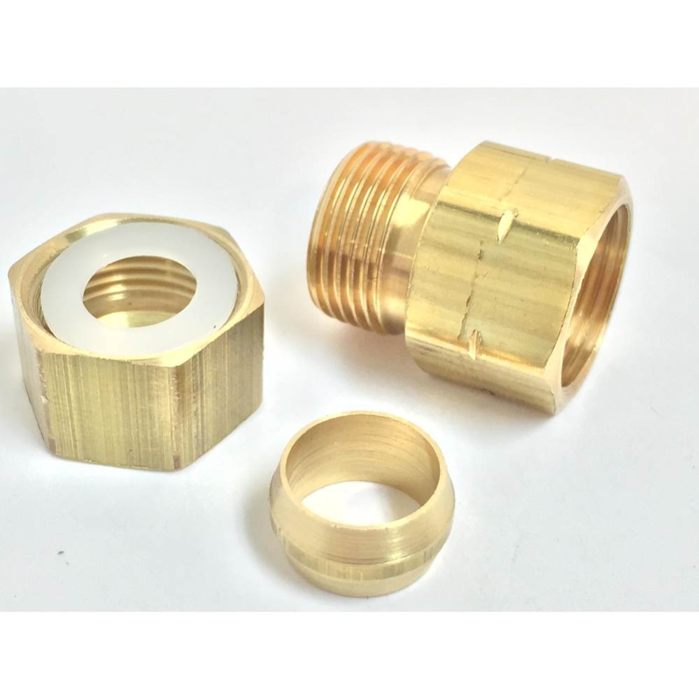 17700110 - Adapter 3/8 Female Fine Thread Flare x 3/8 Od Comp 1/bg