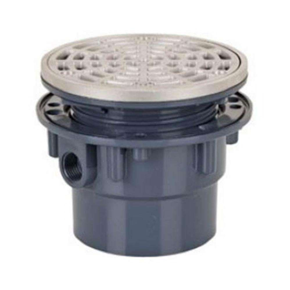 Adj Floor Drain 2 Pvc 6ss R&s Rnd