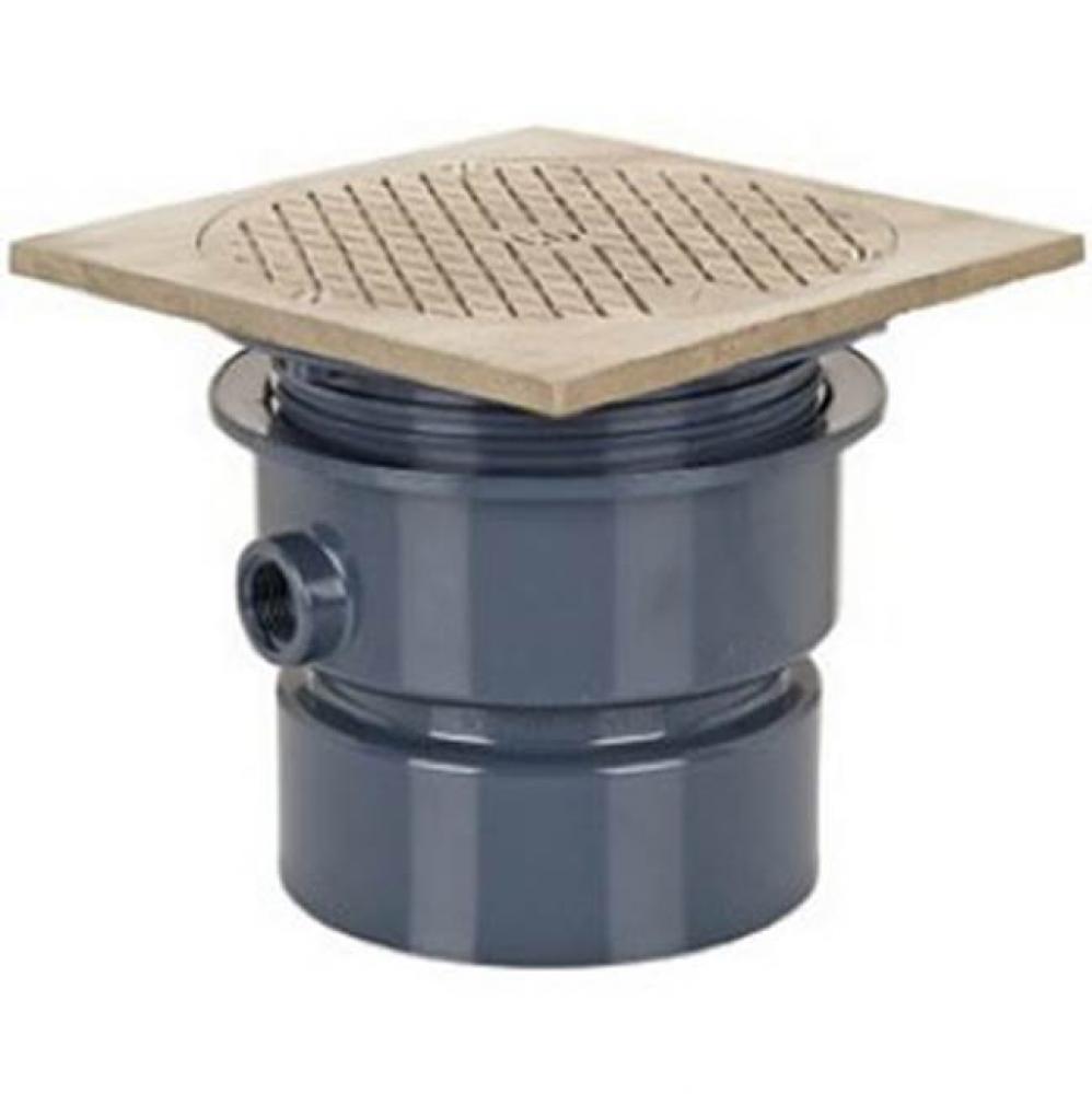 Adj Floor Cleanout 3 Pvc 6nb R&c Sq