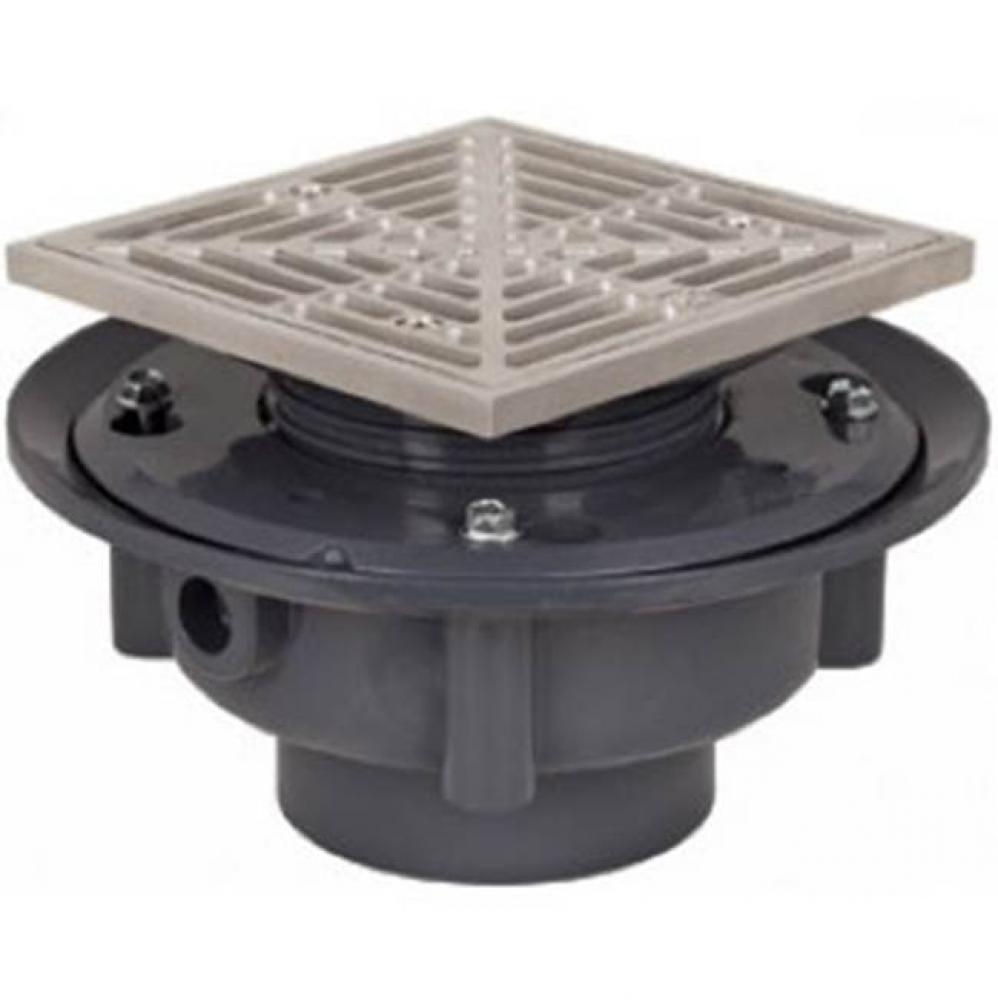 Adj Flashing Drain 2 Pvc 6ss R&s Sq