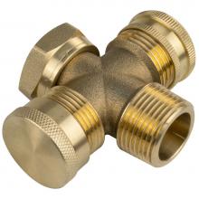 Sioux Chief 687-3SMMH - Cross Adapter 3/4 Fips x 3/4 Mip x 3/4 Mip Capped x 3/4 Mht Capped Nl