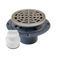 Sioux Chief 821-T200PKR - Drain & Plug Shwr Pan Pvc Nik Fnsh R&s Rnd