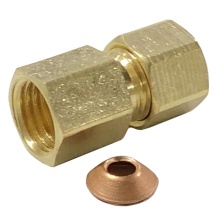 Sioux Chief 907-480201 - Adapter 1/4 Compression x 1/4 Female Flare W/gasket Nl 1/bg