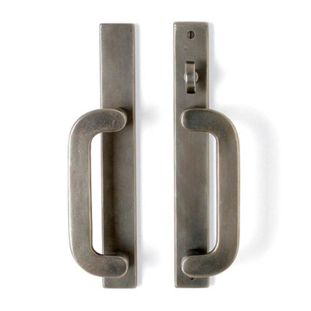 Lever x eased-edge surface mount flush pull lift & slide retrofit patio function set. (Not sho
