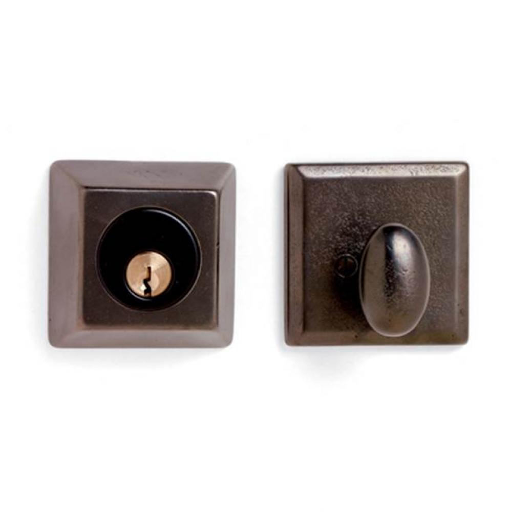 Single cylinder auxiliary deadbolt set. 1 5/8'' or  2 1/8'' bore. DB-502 (ext)