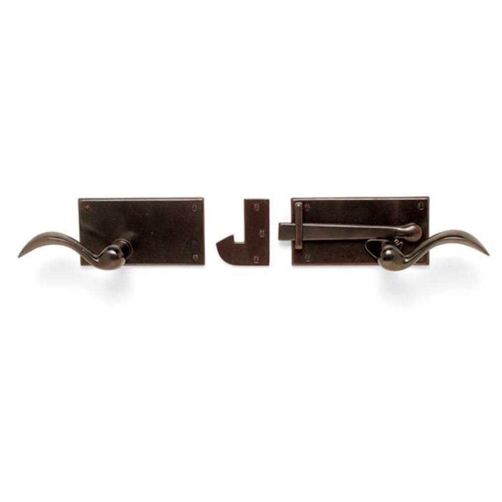 Aspen Leaf thumb latch x gate latch passage set. EP-713P (ext) GL-300 (int)