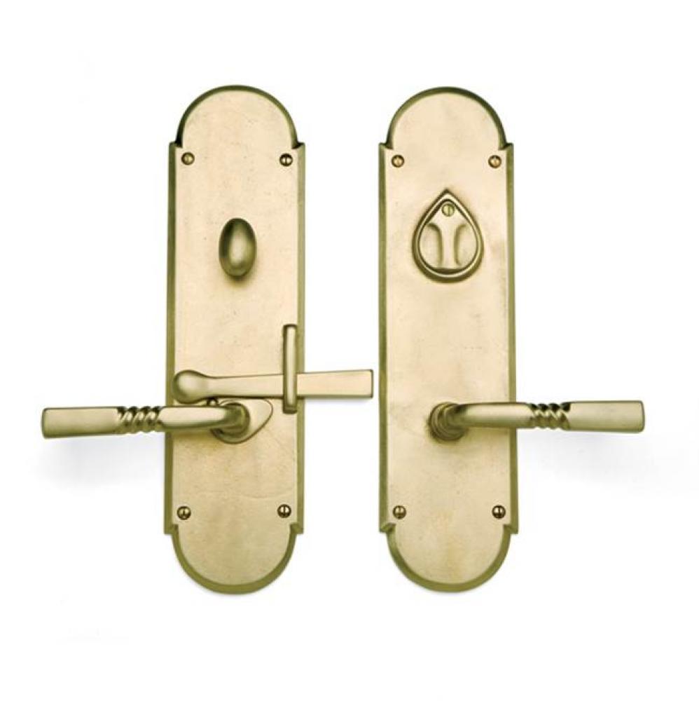 Patio function deadbolt gate latch entry set. 3 1/2'' x 13''
