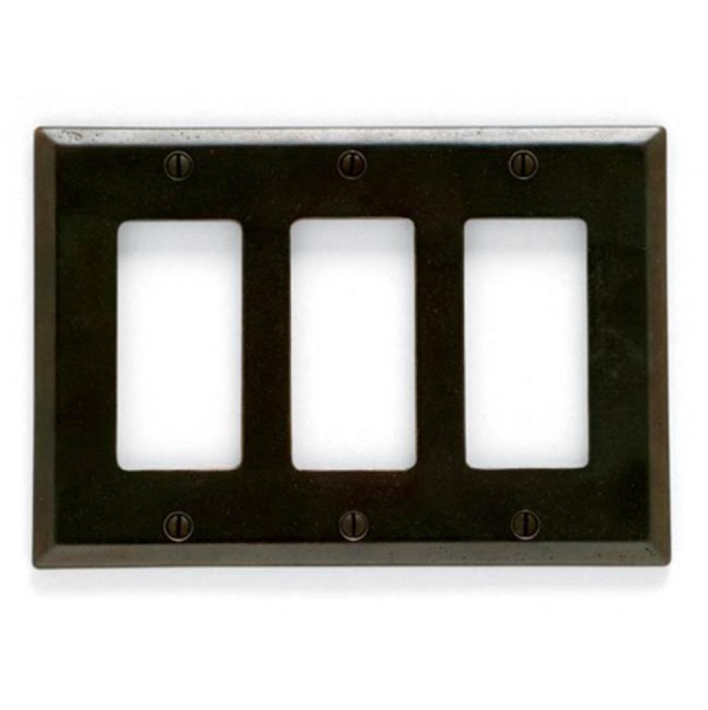 6 3/4'' x 4 1/2'' Bevel Edge 3-gang decora cover.