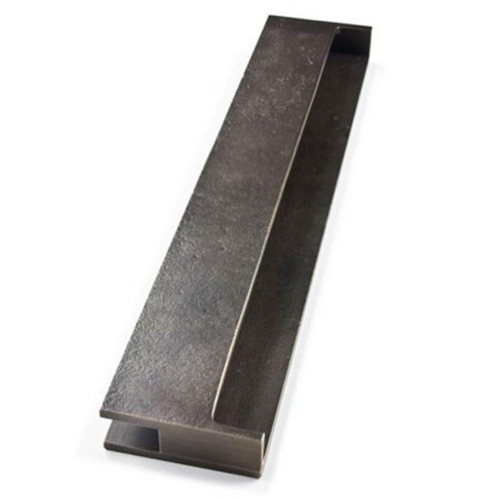 10'' x 2'' x 3/4'' Flush cabinet pull.