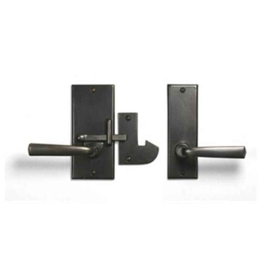 Interior gate latch w/lever & strike. 2 3/4'' x 6''