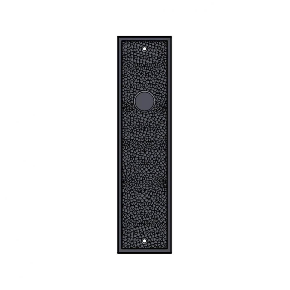 2 1/2'' x 10'' Hand Peened interior mortise lock plate w/emergency release cov