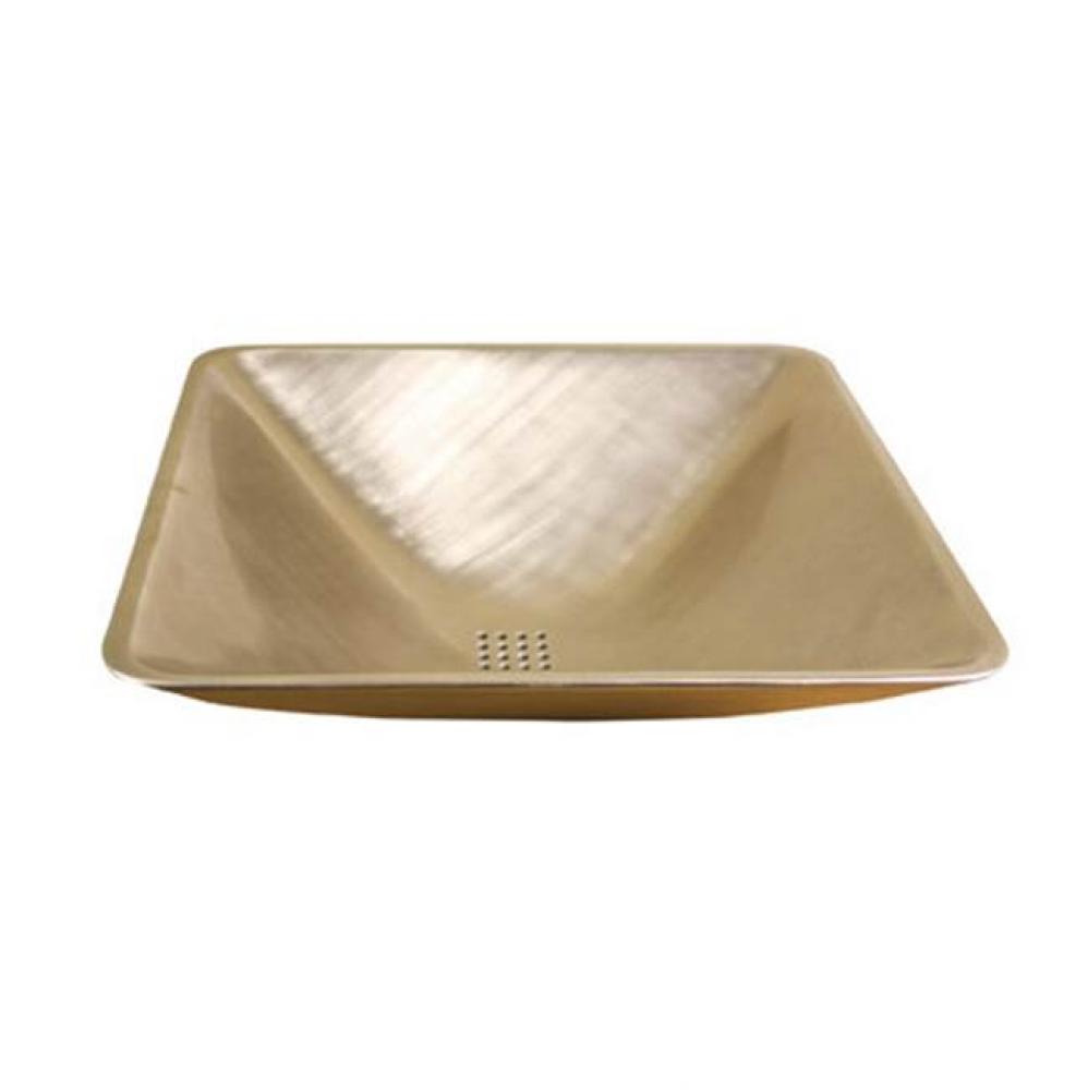 Square vessel sink. No drain required. 18'' outside.