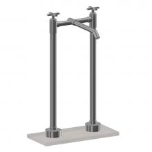 Sun Valley Bronze CS-FTF-1000 - Two column free-standing tub filler w/riser escutcheons. 16 GPM crystal clear Laminar flow at 60 p