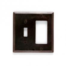 Sun Valley Bronze EC-500 - 4 3/4'' x 4 1/2'' Bevel Edge switchplate/decora combination cover.