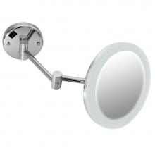 LaLoo Canada 2035HC - Acrylic Face Lit Magnification Mirror - 8'' Hardwire 5x Magnification - Chrome