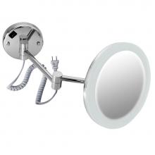 LaLoo Canada 2035C - Acrylic Face Lit Magnification Mirror - 8'' Plug-In 5x Magnification - Chrome