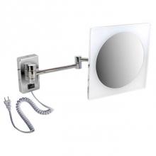 LaLoo Canada 2045C - 8.5'' x 8.5'' Acrylic Trim Mirror - Plug-in LED - 5X Mag 6000K