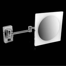 LaLoo Canada 2045HC - 8.5'' x 8.5'' Acrylic Trim Mirror - HARDWIRE LED - 5X Mag 6000K