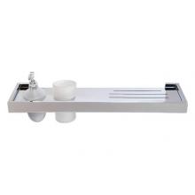 LaLoo Canada S1087DTC - Stainless Shelf with drainage with tumbler & dispenser - Chrome