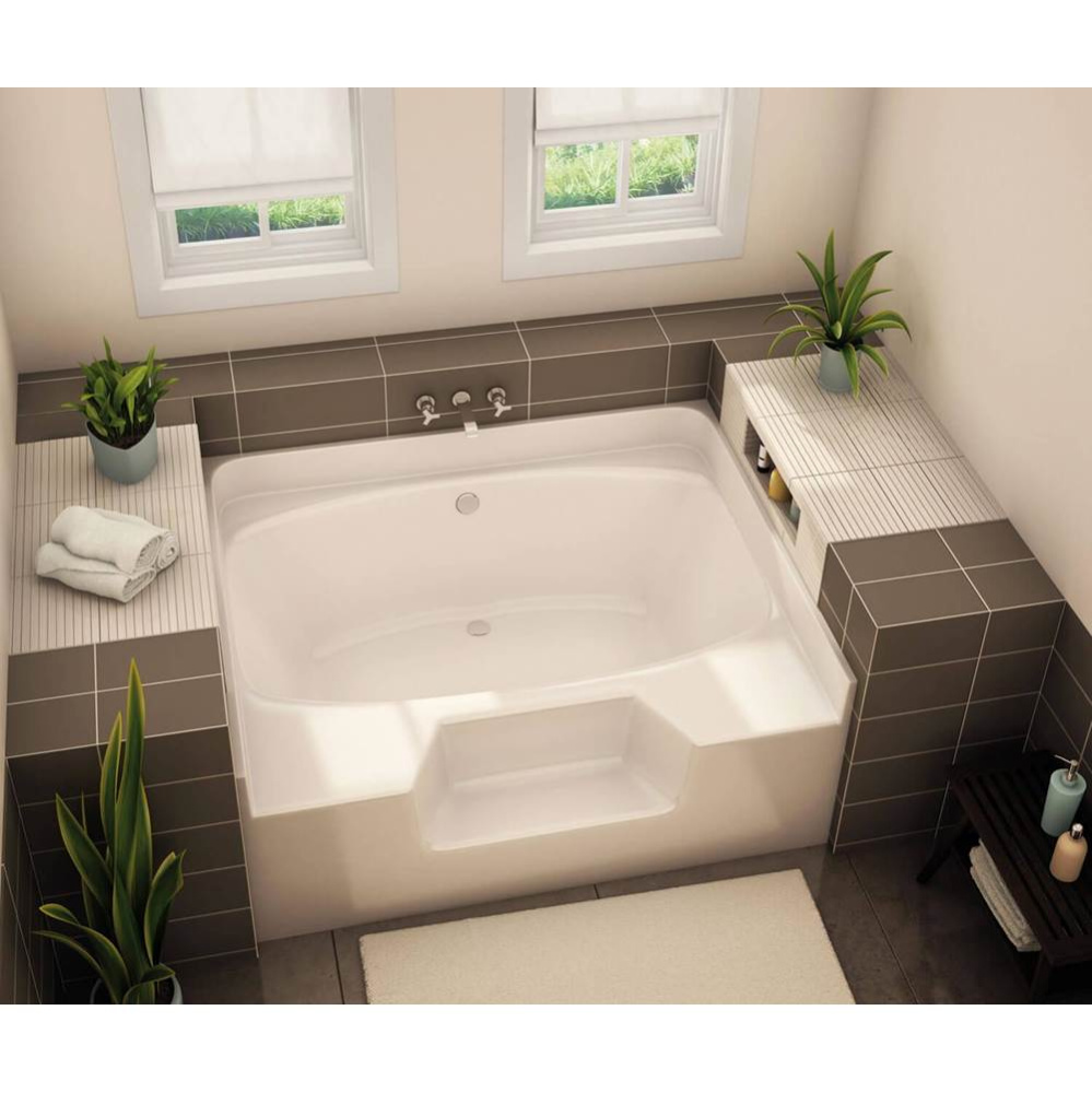 GT-60 AcrylX Alcove Center Drain Bath in Thunder Grey