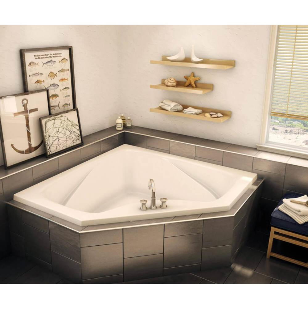 CTF2-6060 AcrylX Corner Center Drain Homestead Bath in White