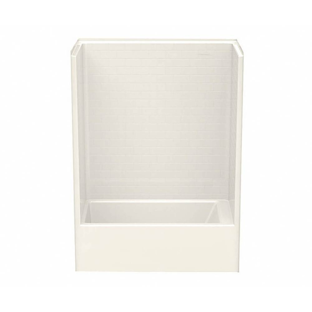 6032STTM AFR  AcrylX Alcove Left-Hand Drain One-Piece Tub Shower in Biscuit