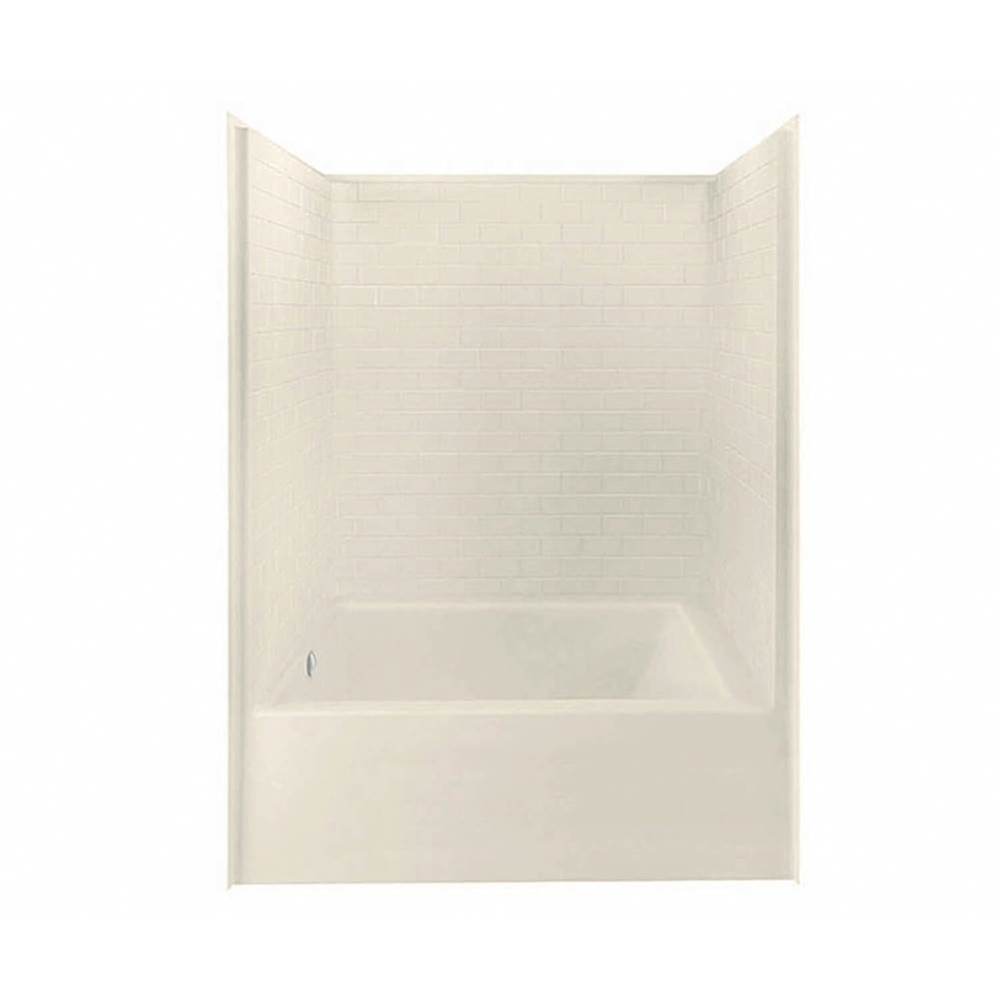6042STTM AFR  AcrylX Alcove Right-Hand Drain One-Piece Tub Shower in Bone