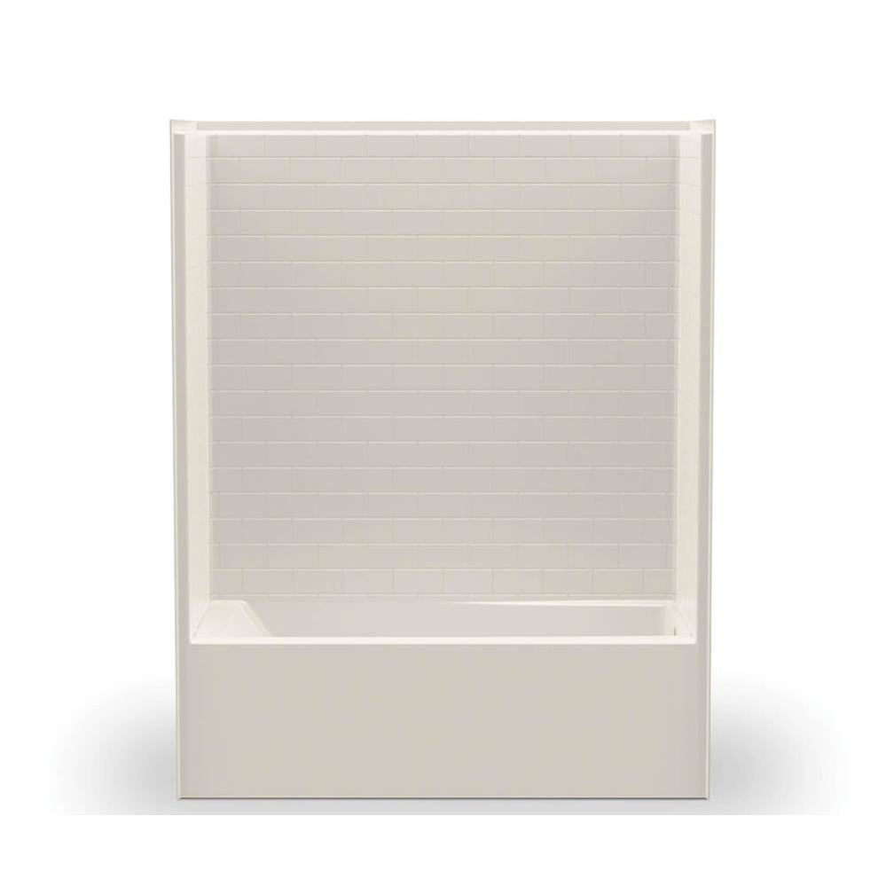 6030STTM AFR  AcrylX Alcove Right-Hand Drain One-Piece Tub Shower in Biscuit