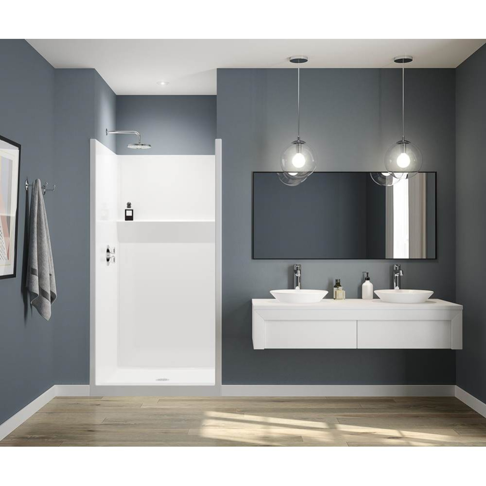 FHA 3838 RRF AcrylX Alcove Center Drain One-Piece Shower in White