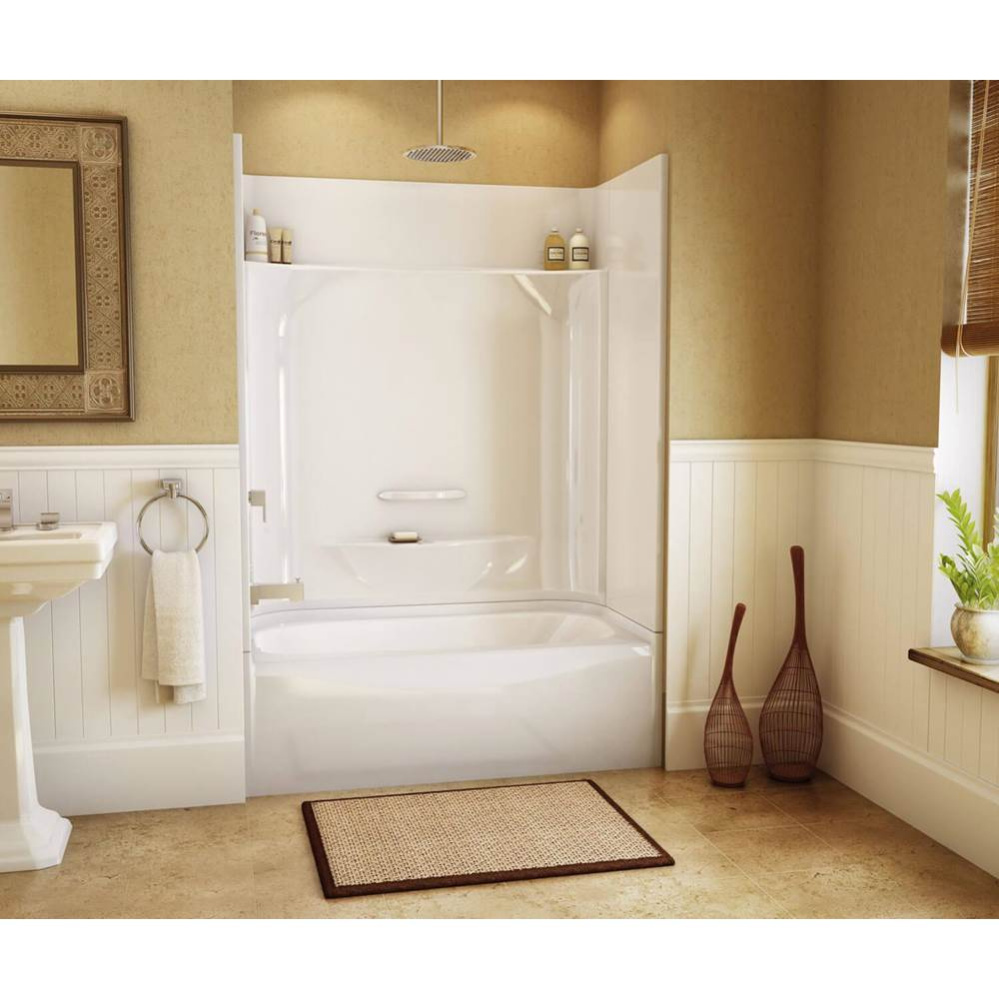 KDTS 2954 AcrylX Alcove Left-Hand Drain Four-Piece Tub Shower in White