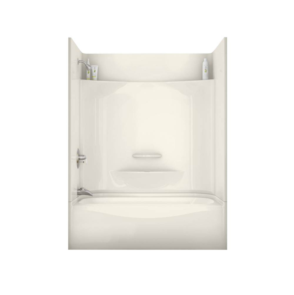 KDTS 3060 AcrylX Alcove Right-Hand Drain Four-Piece Tub Shower in Biscuit