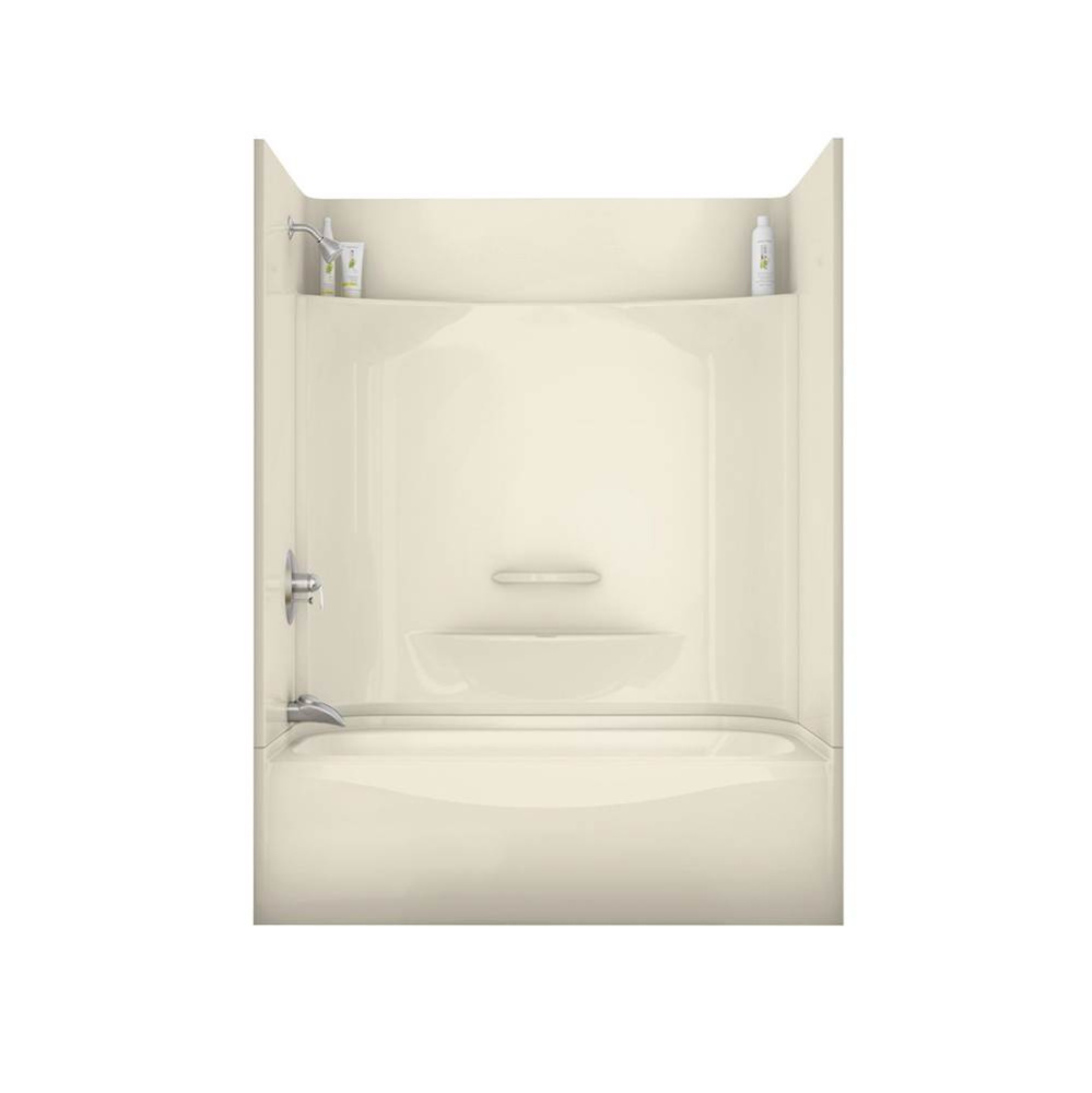 KDTS 3060 AFR AcrylX Alcove Right-Hand Drain Four-Piece Tub Shower in Bone