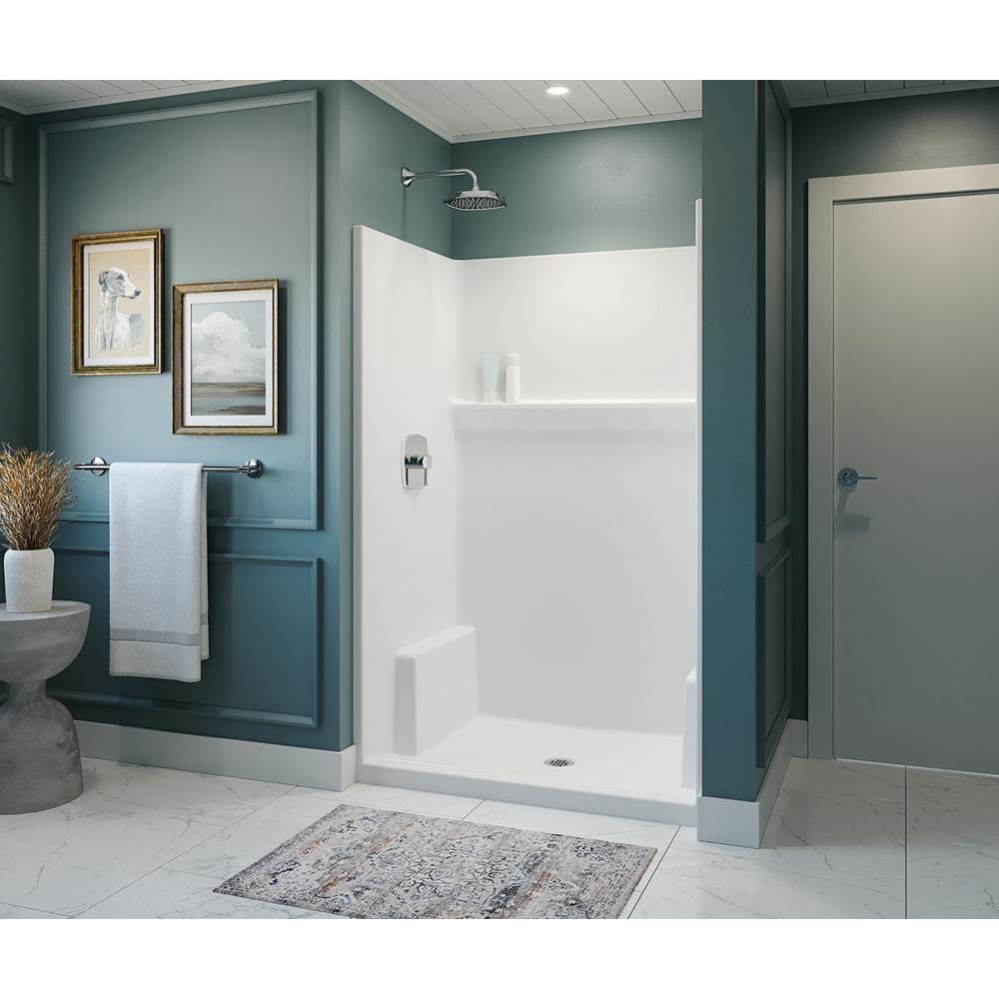Icon SH 4834 Acrylx Alcove Center Drain One-piece Shower in White