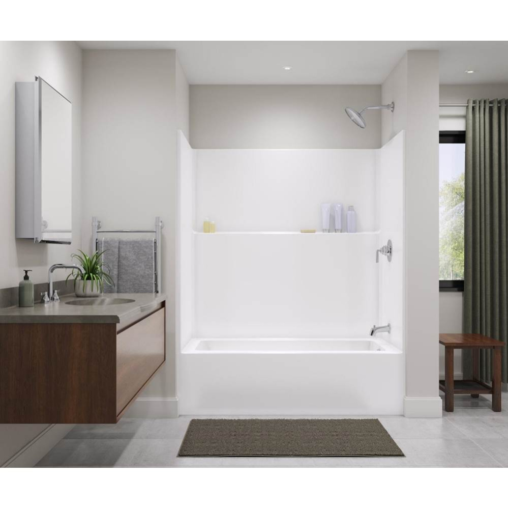 Icon TS6032X AFR Acrylx Alcove Right Hand Drain One-Piece Tub Shower in White