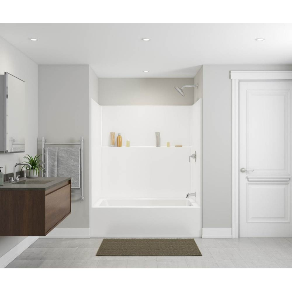 Icon TS6042 Acrylx Alcove Left Hand Drain One-Piece Tub Shower in White