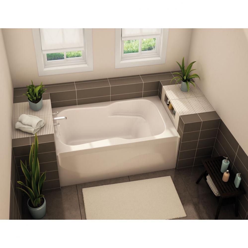SBA-3260 60 in. x 32.5 in. Rectangular Alcove Bathtub with Left Drain in White