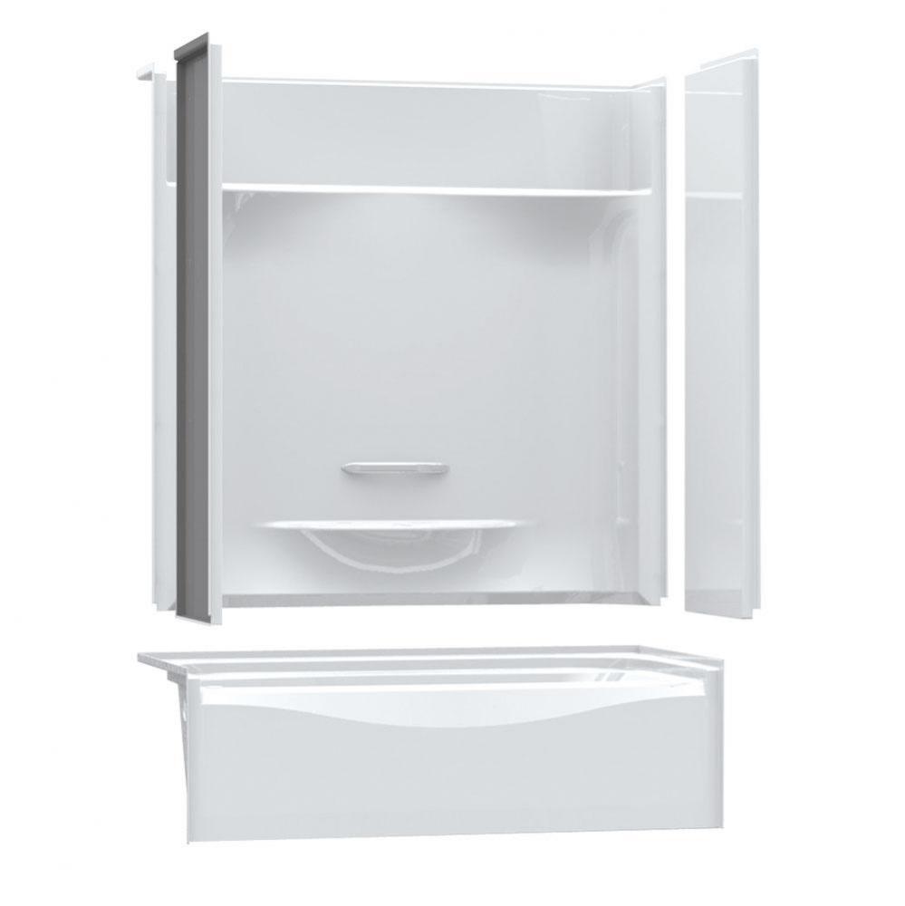 KDTS 3060 AFR 59.875 in. x 30.125 in. x 79.625 in. 4-piece Tub Shower with Left Drain in Bone
