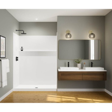 Aker 141523-000-006 - FHA 6038 SH AcrylX Alcove Center Drain One-Piece Shower in Sterling Silver