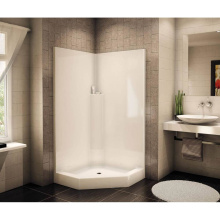 Aker 141047-000-006 - KD-NAS AcrylX Corner Center Drain Two-Piece Shower in Sterling Silver