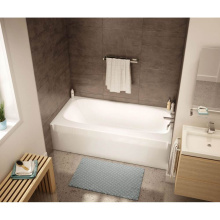 Aker 141078-AFR/L-000-006 - TO-3060 AFR AcrylX Alcove Left-Hand Drain Bath in Sterling Silver