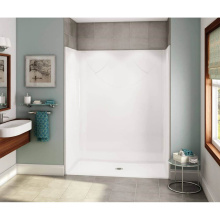 Aker 141287-000-004 - OPS-6030 AcrylX Alcove Center Drain One-Piece Shower in Bone - Base Model