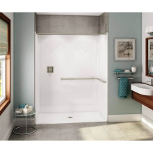 Aker 141288-R-000-004 - OPS-6030 AcrylX Alcove Center Drain One-Piece Shower in Bone - ADA L-Bar