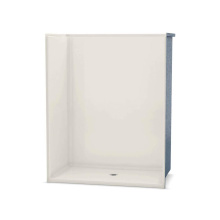 Aker 141301-000-007 - OPS-6034G AcrylX Alcove Center Drain One-Piece Shower in Biscuit