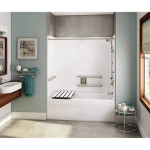 Aker 141315-R-000-019 - OPTS-6032 AcrylX Alcove Right-Hand Drain One-Piece Tub Shower in Thunder Grey - ANSI Compliant