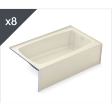 Aker 141360-002-004-501 - TO-3660 AFR AcrylX Alcove Left-Hand Drain Bath in Bone