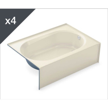 Aker 141362-002-004-502 - TO-4260 AFR AcrylX Alcove Right-Hand Drain Bath in Bone