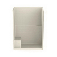 Aker 141570-000-004-002 - 16034STTSM AFR AcrylX Alcove Right-Hand Drain One-Piece Shower in Bone