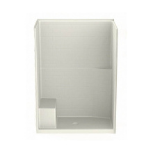 Aker 141570-000-007-002 - 16034STTSM AFR AcrylX Alcove Right-Hand Drain One-Piece Shower in Biscuit
