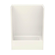 Aker 141393-000-007-100 - 6032STT AcrylX Alcove Left-Hand Drain One-Piece Tub Shower in Biscuit