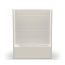 Aker 141396-AFR/R-000-007 - 6030STTM AFR  AcrylX Alcove Right-Hand Drain One-Piece Tub Shower in Biscuit